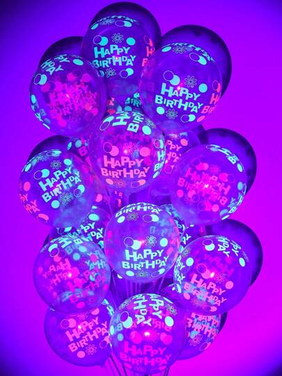 100 pezzi/confezione Palloncini in lattice trasparenti fluorescenti da 12 pollici più spessi su 5 lati, inclusi modelli a stella, cuore, pois, pentagramma, per decorazioni di feste di compleanno