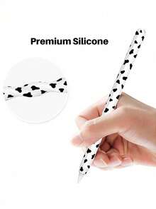 1pc Cartoon Cow Print Silicone Protective Sleeve Cover Compatible With Apple Pencil 1st & 2nd Generation - Black and White - View 5