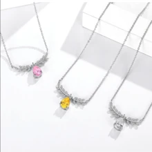 1 chiếc vòng cổ đá quý cắt hình quả lê sang trọng, món quà trang sức tinh tế dành cho phụ nữ - Nhiều màu - Xem 1