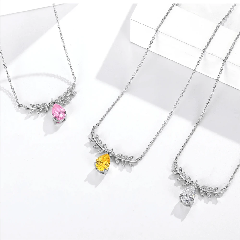 1 chiếc vòng cổ đá quý cắt hình quả lê sang trọng, món quà trang sức tinh tế dành cho phụ nữ - Nhiều màu - Xem 1