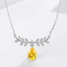 1 chiếc vòng cổ đá quý cắt hình quả lê sang trọng, món quà trang sức tinh tế dành cho phụ nữ - Nhiều màu - Xem 2