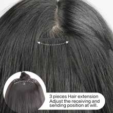 Synthetic Hair Extension Wavy Hair Heat-Resistant Fiber Wig Wig Long Hair Piece With Two Clips Three Pieces Suit