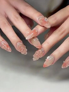 30 miếng dán trang trí móng tay hình bướm và hoa 3D - Nhiều màu - Xem 1