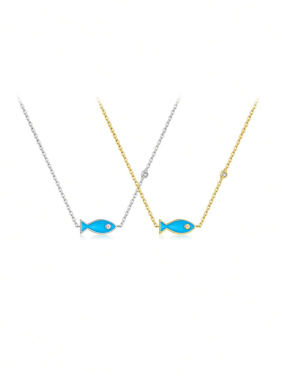 ANDYWEN Fish Pendant Sterling Silver Necklace - Silver - View 1