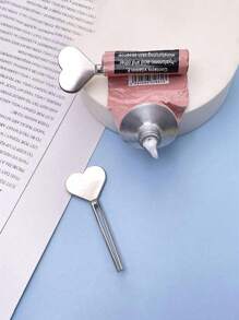 1pc Stainless Steel Hand Cream And Mini Toothpaste Squeezer - Easy Dispenser For Tubes - Hand Cream Roller - Bathroom Accessory Back To School - Multicolor - View 5