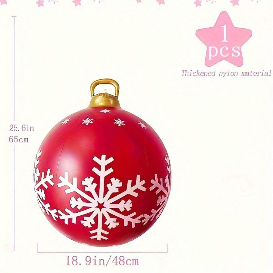 25 英寸圣诞红色雪花气球，红色雪花铝箔气球，圣诞主题派对装饰气球，适用于圣诞派对和生日派对场地背景装饰，圣诞装饰红色雪花气球 1 个 ﻿ - 紅色 - 查看 1