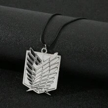 1pc Cartoon Anime Attack On Titan Corps Badge, Fashionable And Personalized Wing Token Pendant Necklace, Suitable For Daily Wear