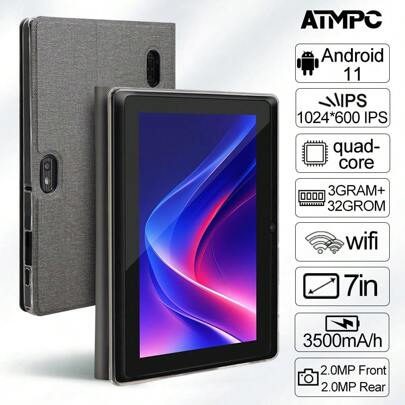 ATMPC 701A 7 Inch Android 11 Tablet, With 2GB DDR RAM, 32GB ROM,3500MAh, Quad Core Processor , 7 Inch Tablet, Android Tablet 1024X600IPS Screen, Camera First 30 Pixels And Then 200 Pixels, Wi Fi 802.11 B/G/N 2.4g,PC, Pad Tablet