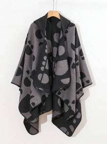 1 chiếc khăn choàng Jacquard chắp vá hình học thoải mái - Nhiều màu - Xem 20