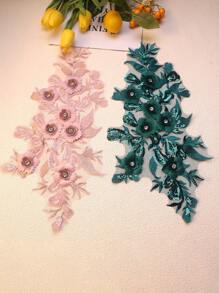 زخرفة لتطريز الأزهار والأوراق الملونة بالكريستال مقاس 36 سم طول x 19 سم عرض لمشاريع الخياطة DIY - متعدد الألوان - مشاهدة 1