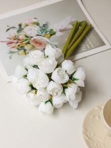 9pcs/Lot High Quality Artificial Rose Bouquet, Decoration For Home, Wedding Ceremony Aisle Flowers, Bridal Bouquet, Valentine's Day, Gift Gifts Birthday Graduation - Multicolor - View 14