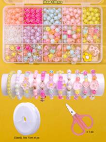 Children's DIY Beading Craft Set, Includes Accessories For Girls To Make Beaded Bracelets