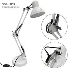 Lámpara De Escritorio Brazo Giratoria 360° Con Clip Y Base - Dorado - Ver 3