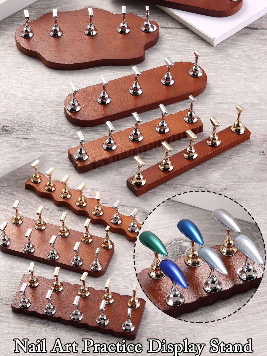 5/10 chiếc giá đỡ móng tay, giá đỡ thực hành đầu móng tay giả, giá đỡ đế gỗ, giá đỡ trưng bày móng tay nghệ thuật cho tiệm làm móng nghệ thuật, dụng cụ thực hành & tự làm, giá đỡ trưng bày móng tay, giá đỡ đầu móng tay từ tính, giá đỡ thực hành móng tay nghệ thuật tự làm chất lượng cho đầu móng tay giả - Nhiều màu - Xem 1