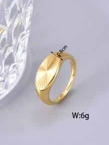 1 pieza Anillo de banda única vintage de acero inoxidable chapado en oro, joya de alta calidad elegante y encantadora como regalo para mujeres, adecuado para uso diario y de fiesta