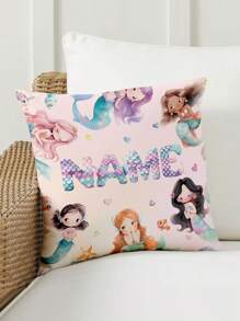 1pc Customized Personalized Name Printed Pillow Case, Custom Name Pillow,Ocean,Mermaid,Dolphins, Turtles, Special Fonts,Single Sided Print Pillow Cover For Kid,For Birthday,Children's Day,Everyday Gifts, Create Your Own Picture Pillow Case, Great Gift For Family, Friends And Yourself,Christmas Gift Pillow,Best Friend Pillow,Family Gift,Birthday Gifts,Gift For Family/Friend/Girlfriend/Boyfriend Washable Cute,Love,Soft Custom,Unique,Personalized Ideal Gifts For Friends,Ideal Gifts For Family Daughter,Son For Birthdays Sofa,Bed,Car,Tea Room,Bedroom,Living Room