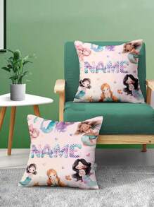 1pc Customized Personalized Name Printed Pillow Case, Custom Name Pillow,Ocean,Mermaid,Dolphins, Turtles, Special Fonts,Single Sided Print Pillow Cover For Kid,For Birthday,Children's Day,Everyday Gifts, Create Your Own Picture Pillow Case, Great Gift For Family, Friends And Yourself,Christmas Gift Pillow,Best Friend Pillow,Family Gift,Birthday Gifts,Gift For Family/Friend/Girlfriend/Boyfriend Washable Cute,Love,Soft Custom,Unique,Personalized Ideal Gifts For Friends,Ideal Gifts For Family Daughter,Son For Birthdays Sofa,Bed,Car,Tea Room,Bedroom,Living Room