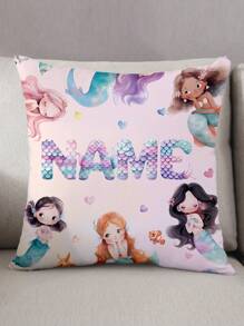 1pc Customized Personalized Name Printed Pillow Case, Custom Name Pillow,Ocean,Mermaid,Dolphins, Turtles, Special Fonts,Single Sided Print Pillow Cover For Kid,For Birthday,Children's Day,Everyday Gifts, Create Your Own Picture Pillow Case, Great Gift For Family, Friends And Yourself,Christmas Gift Pillow,Best Friend Pillow,Family Gift,Birthday Gifts,Gift For Family/Friend/Girlfriend/Boyfriend Washable Cute,Love,Soft Custom,Unique,Personalized Ideal Gifts For Friends,Ideal Gifts For Family Daughter,Son For Birthdays Sofa,Bed,Car,Tea Room,Bedroom,Living Room