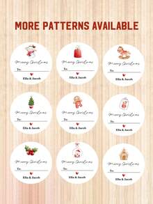 54/20pcs Personalized Custom Christmas Stickers, Custom Named Christmas Gift Stickers, Elegant Holiday Gift Packaging Labels, Custom Christmas Stickers Suitable For Holiday Party Gift Labels, Holiday Gift Packaging Stickers, Wedding Souvenir Label Stickers, Cookie Packaging Bag Stickers,Festive Calendar - Multicolor - View 6