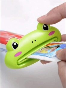 2 pièces Presse-tube de dentifrice en forme d'animal de bande dessinée, pince à dentifrice en forme de grenouille, rouleau presse-dentifrice, outil de distribution de tube à dentifrice - Multicolore - Voir 3
