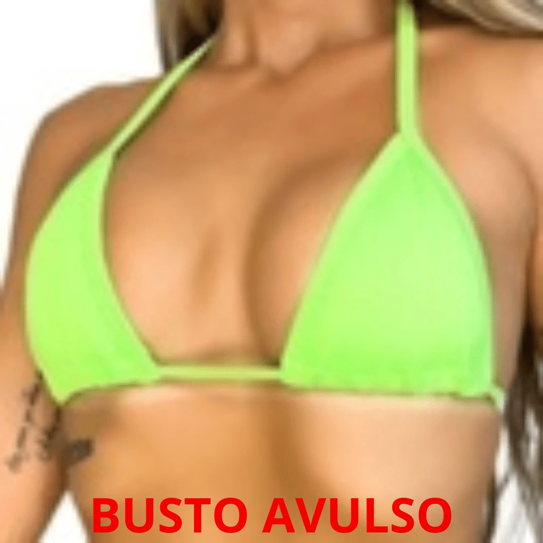 Triangle Bikini With G-String Thong From P To GG - 綠色半身像 - 查看 1