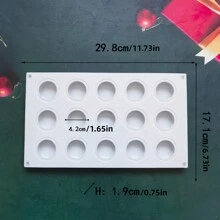 1 st. 15-gats platte bodem halfronde siliconen zeepmal DIY handgemaakte zeepmal geurkaars gips ornamentmal