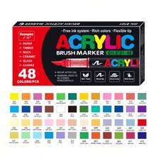 240/168/120/72/60/36/24/12 Stylos-marqueurs acryliques liquides directs de couleur, pour une utilisation étudiante, professionnelle et artistique. Têtes souples, appropriés pour le papier, pour le graffiti, les livres de coloriage DIY. Peuvent dessiner sur le verre, la pierre, résistants à l'eau pour la peinture corporelle. Cadeau de Noël, rentrée des classes.