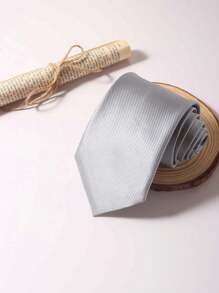 1 条纯色斜罗纹领带，男士，适合日常活动、聚会和礼物、商务装 - 彩色 - 查看 14