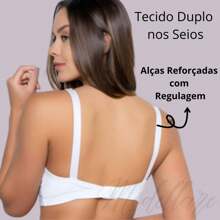 KIT 5 Plus Size And Regular Bra Reinforced Bra With Thick Support Straps, Smooth - 紅白色 - 查看 4