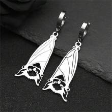 Mặt dây chuyền hình cú phong cách Gothic Dark cho nam nữ bằng thép không gỉ màu bạc/đen, hoa tai động vật, quà tặng trang sức QKC cho ngày lễ Giáng sinh, năm mới, ngày lễ tình nhân - bông tai - Xem 2