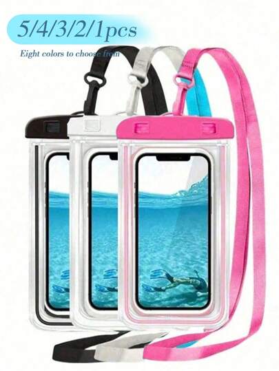 8/6/5/4/3/2/1pc Waterproof Bag Universal Waterproof Phone Pouch Airbag Waterproof Cell Phone Bag Swimming Underwater Waterproof Phone Case Beach Cellphone Dry Bag For Smartphone Christmas, Halloween Gifts, Home. Room, Birthday, New Year, Accessories, Friends, Funny Gifts,Summer,Beach