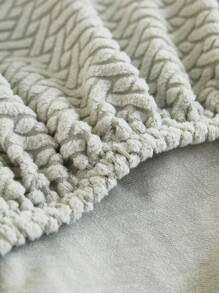 1PC Jacquard Sofa Cover, Living Room Short Plush Sofa Cover, Pet Elastic Sofa Cover, Home Decoration - Light Grey - View 9