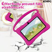 ATMPC 701A Kids Tablet, 7 Inch Tablet 32GB ROM 2GB RAM Android 11.0 Toddler Tablet With 2.4G WiFi, GMS, Eye Protection Screen, Parental Control, Education APP, Dual Camera, Shockproof Case, Games - Pink - View 3