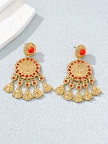 1 对时尚复古埃及法老风格优雅红色吊坠耳环 - 妖嬈紅埃及耳墜 - 查看 4