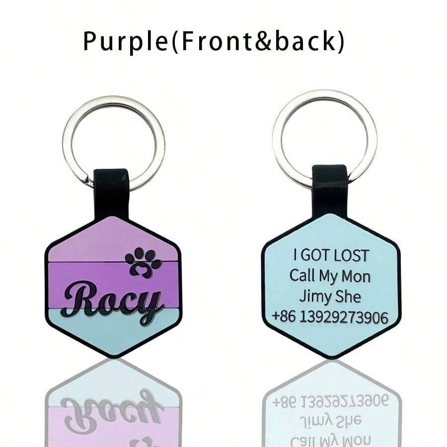 New Style Square 3Color Mixed Silicone Pet ID Tag, Customization