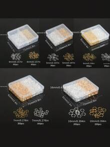 800pcs/600pcs/400pcs 1 Box Gold & Silver Open Jump Ring Split Ring Connector For Jewelry Making DIY Bracelet Necklace Accessories - Silver + Imitation Gold - View 2