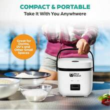 Rice Robot - All In One Personal Rice Cooker, PFAS-Free, Nonstick. 1.2 Quart Capacity, With Stainless Steel Steamer Tray, Measuring Cups, Recipe Book With 60 Recipes, And Serving Spoon - Close It, Click It, Cook It - Mặc định - Xem 6
