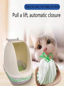 一次性猫砂袋、无尘宽松垃圾袋、抽绳便携式猫砂盆袋、加厚猫砂盆内衬袋 - 白色 - 查看 3