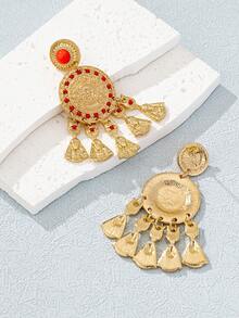 1 对时尚复古埃及法老风格优雅红色吊坠耳环 - 妖嬈紅埃及耳墜 - 查看 6