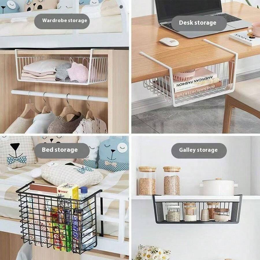 Kitchen Storage Rack Hanging Rack Under Desk In Dormitory Organizing Rack Hanging Basket Under Cabinet Partition Closet Storage Shelf Storage Cabinet Door Inside Storage