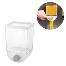1 Liter Cereal Dispenser Wall Mounted Container Without Holes Hanging Container - trắng - Xem 7