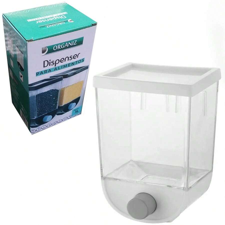 1 Liter Cereal Dispenser Wall Mounted Container Without Holes Hanging Container - trắng - Xem 1