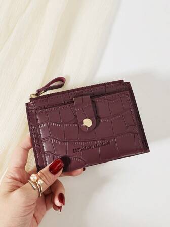 SOUTHLAND&KANGAROO Krokodilpräglad fliksten präglad spänne Moderiktig smal lättviktig bärbar kontanter ID-kort kort myntficka för födelsedagspresent årsdag jul på alla hjärtans dag par kvinnlig kvinna flickor tonåringar för universitetsstudent skolväska skolmaterial för skolan studentrum och skolstart korthållare plånbok visitkortshållare kreditkortshållare kvinnor för kvinnor plånbok miniplånbok handväska plånbok kortplånbok