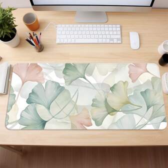 Extra stor färgglad höstlövmönster musmatta, skrivbordsmatta för kontor och spel, förtjockad och förstorad, handledsskydd, halkfri gummibas, kantad, maskintvättbar tillbaka till skolan spelmusmatta skrivbordstillbehör kontorsmaterial kontorsskrivbordstillbehör musmatta musmatta för skrivbord