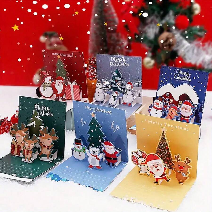 3 tấm thiệp chúc mừng Giáng sinh ngày lễ, bao gồm Ông già Noel 3D, Cây thông Noel, Người tuyết & Tuần lộc, Nhãn dán phong bì cho Tiệc đêm giao thừa, Quà tặng bưu thiếp và Quà tặng Halloween tự làm, Thẻ tin nhắn lưu niệm, Thẻ vui nhộn, Thẻ quà tặng, Thẻ cảm ơn - Nhiều màu - Xem 1