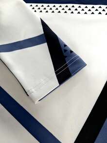 Zestaw 2 szt.: Koszulka z nadrukiem w bloki kolorów, z okrągłym dekoltem i długim rękawem oraz spodnie ze ściągaczem w pasie, swobodny strój wypoczynkowy lub odzież uliczna, jesień/zima