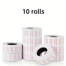 10 rouleaux d'étiquettes de prix, autocollants d'étiquettes de prix, convenant aux épiceries, aux boutiques de détail (500 autocollants/rouleau), fournitures scolaires, rentrée des classes
