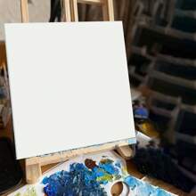 1 块绘画用帆布板 11.8x11.8 英寸，白色空白帆布板，已上漆，绘画艺术用品，业余画家 - 白色 - 查看 11