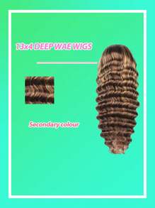 Honey Blonde Deep Wig Human Hair 13x4 HD Highlight Ombre Deep Wave Lace Front Wigs Human Hair Pre Plucked 180% Density 4/27 Colored Wigs For Women Wet And Wavy Lace Front Wigs