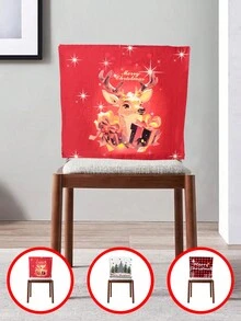 1/2/4/6 件圣诞鹿、圣诞树和雪花椅背套套装、家庭餐桌靠背椅套、客厅装饰 - 彩色 - 查看 1